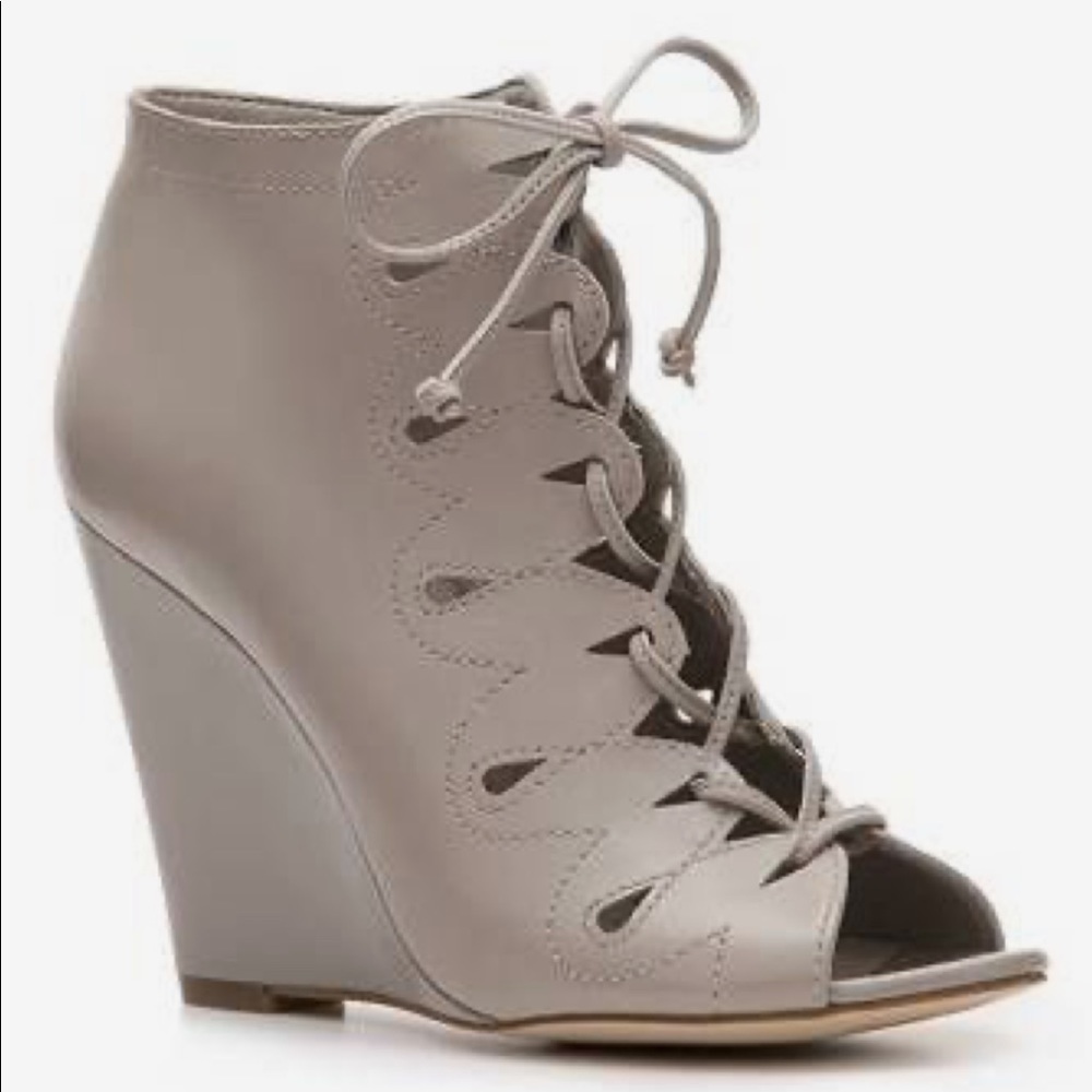 BCBGeneration lace up wedge booties